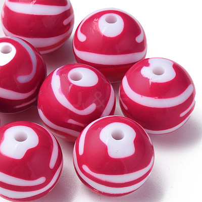 Opaque Striped Acrylic Beads MACR-S373-27C-03-1