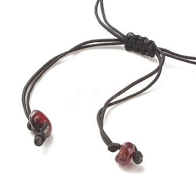 Natural Garnet Chips Braided Bead Bracelet X-BJEW-JB08019-12-1
