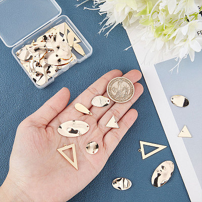 48Pcs 6 Style Brass Pendants KK-BBC0003-26-1