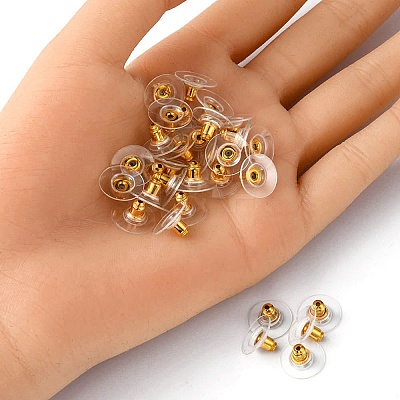 Brass Ear Nuts KK-YW0001-63G-1