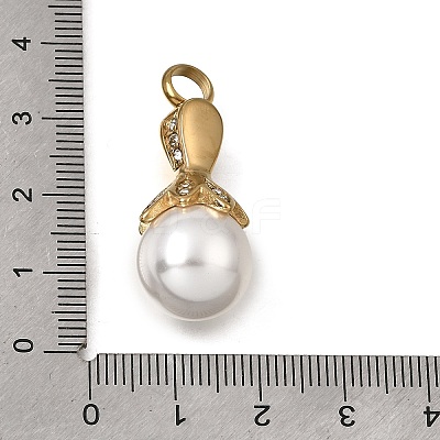 304 Stainless Steel & ABS Plastic Pearl Memorial Pendants PL-CBA387B-01G-1