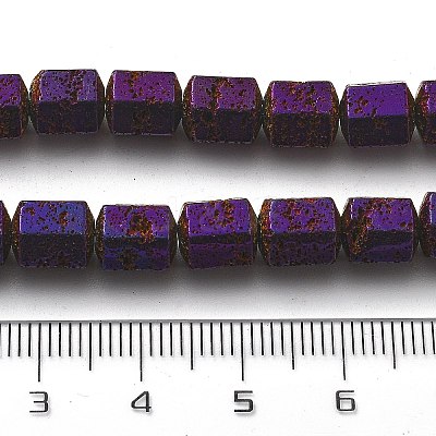 Electroplated Natural Lava Rock Beads Strands G-A251-A01-01I-1