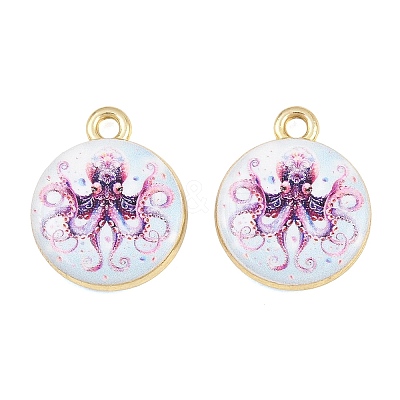 Ocean Theme Printed Alloy Pendants AL-CBA49CA-08D-1