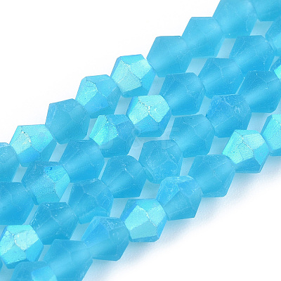 Imitate Austrian Crystal Bicone Frosted Glass Beads Strands GLAA-F029-TM4mm-A19-1