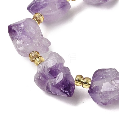 Electroplated Raw Rough Natural Amethyst Beads Strands G-Z131-J02-06-1