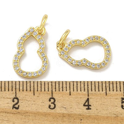 Brass Micro Pave Cubic Zirconia Pendants KK-L075-015LG-1