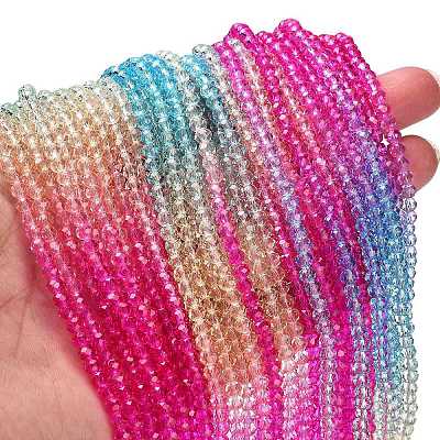 Transparent Painted Glass Beads Strands LS-DGLA-A034-T3mm-A14-1