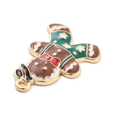 Christmas Theme Alloy Enamel Pendants X-ENAM-D060-04D-1