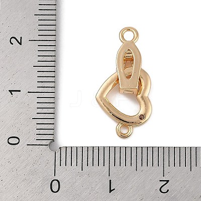 Heart Brass Fold Over Clasps FIND-U017-19G-1