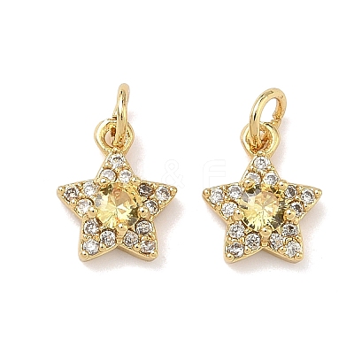 Brass Micro Pave Cubic Zirconia Pendants KK-A291-13A-G-1
