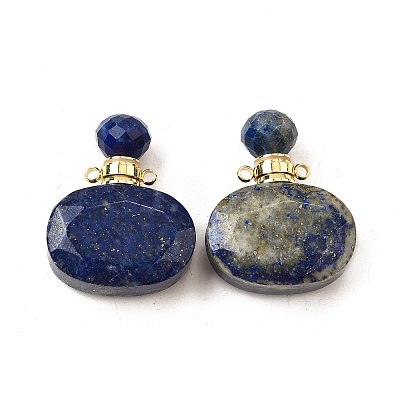 Natural Lapis Lazuli Perfume Bottle Pendants G-L623-07G-03-1