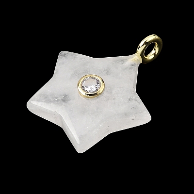 Natural Quartz Crystal Pendants G-Z157-01G-11-1