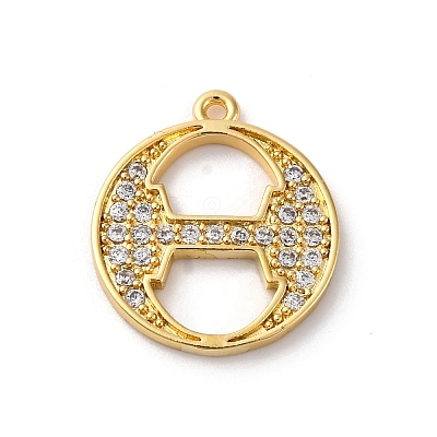 Rack Plating Brass Micro Pave Cubic Zirconia Pendant KK-H449-76G-08-1