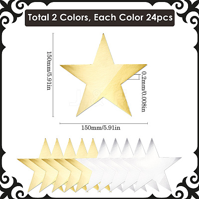 48Pcs 2 Colors Paper Glitter Star Wall Decoration AJEW-SP0001-16B-1