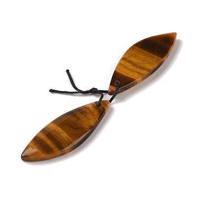 2Pcs Natural Tiger Eye Pendants G-A228-03E-1