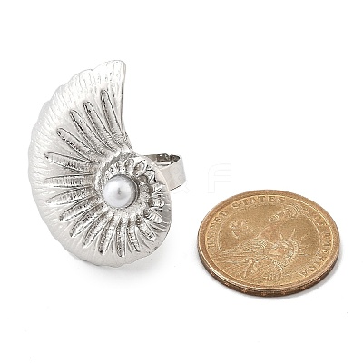 Conch Alloy Adjustable Rings for Women RJEW-B108-03P-1
