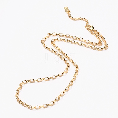 Brass Cable Chain Necklaces NJEW-H206-11G-1
