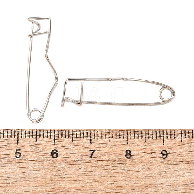 Iron Crimp Safety Pin Brooch Findings JEWB-Z050-01P-03-1
