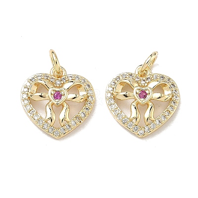 Brass Micro Pave Cubic Zirconia Pendants KK-D235-10G-02-1