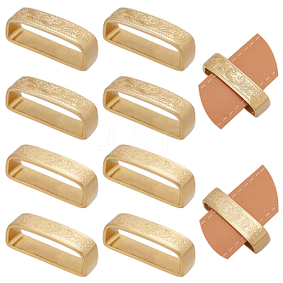 4Pcs 2 Style Brass Loop Keepers KK-WR0001-09-1