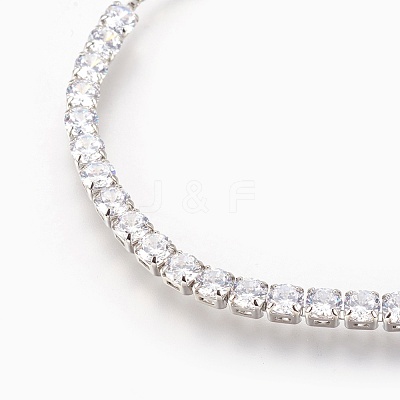 Brass Cubic Zirconia Bolo Tennis Bracelets BJEW-P232-01P-01-1