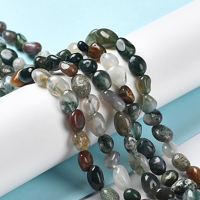 Natural Indian Agate Beads Strands G-P497-01A-05-1