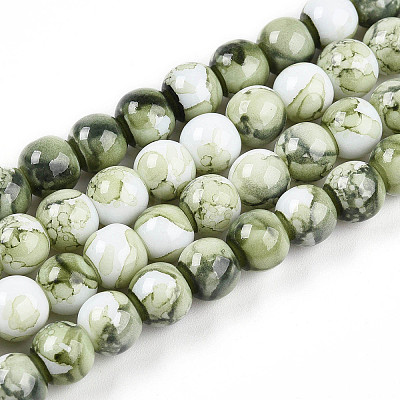 Baking Paint Glass Beads X1-DGLA-N003-8mm-C06-1