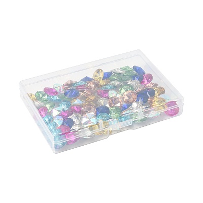80Pcs 8 Colors Glass Pointed Back Rhinestone RGLA-FS0001-20-1