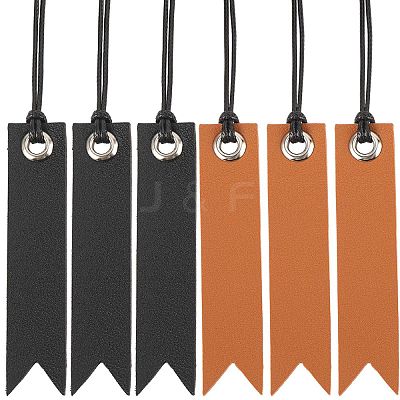 8Pcs 2 Colors Leather Bookmarks AJEW-CP0007-57-1