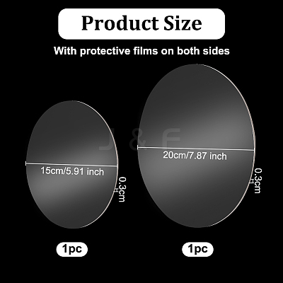 2Pcs 2 Styles Transparent Acrylic Sheet MACR-BC0001-09-1