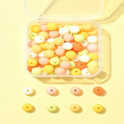 70Pcs Rubberized Style Acrylic Beads MACR-FS0001-71D-1