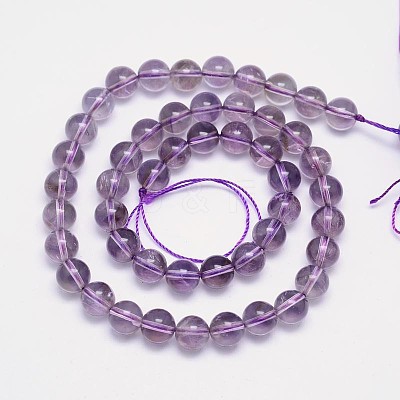Natural Amethyst Round Bead Strands G-L411-01-8mm-1