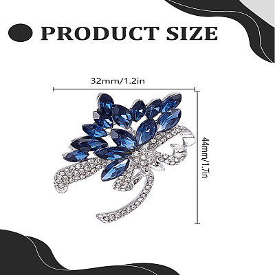 1Pc Flower Zinc Alloy Rhinestone Brooches JEWB-LP0004-28-1