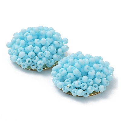 Glass Seed Beaded Cabochons FIND-G058-02I-1