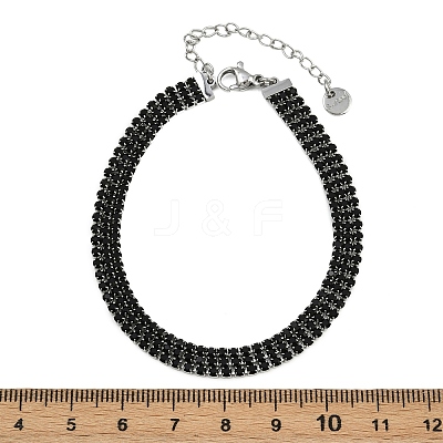 304 Stainless Steel Rhinestone Cup Chain Bracelets for Women BJEW-Z143-23P-02-1