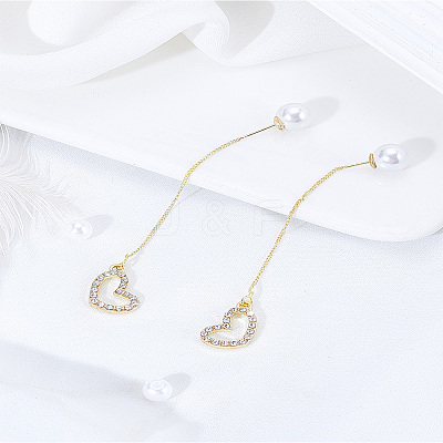 1 Pair Zinc Alloy Rhinestones Ear Thread EJEW-LP0007-040-1