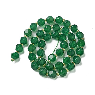 Natural Green Onyx Agate(Dyed & Heated) Beads Strands G-K387-A05-02-1