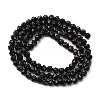 Natural Black Tourmaline Beads Strands X-G-D320-A04-4mm-1