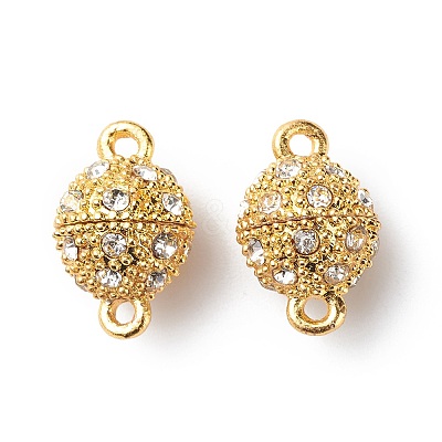 Alloy Rhinestone Magnetic Clasps with Loops RB-H116-2-M-1