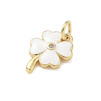 Brass Micro Pave Clear Cubic Zirconia Charms CU-CBADD0C-09G-01-1