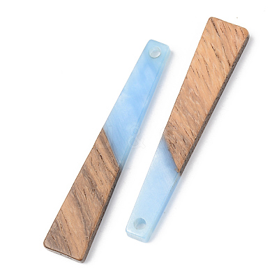 Opaque Resin & Walnut Wood Pendants RESI-S389-043A-C-1