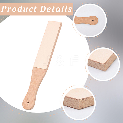 Beech Wood Leather Sharpening Board AJEW-CL0005-58-1