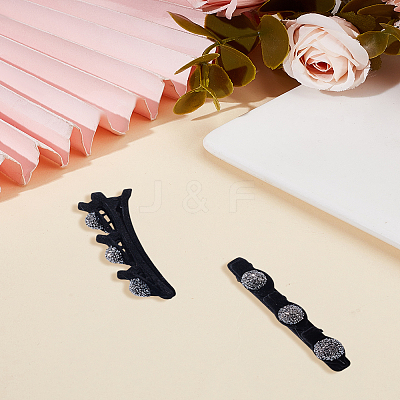 2Pcs PP and Velvet and Resin Alligator Hair Clips for Women Girls PHAR-LP0003-006B-1
