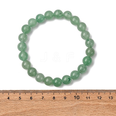 Dyed Natural Green Aventurine Beads Stretch Bracelets BJEW-Q305-1