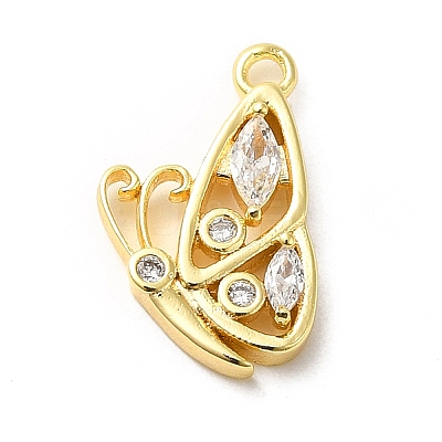 Brass Micro Pave Cubic Zirconia Pendants ZIRC-P113-02G-1