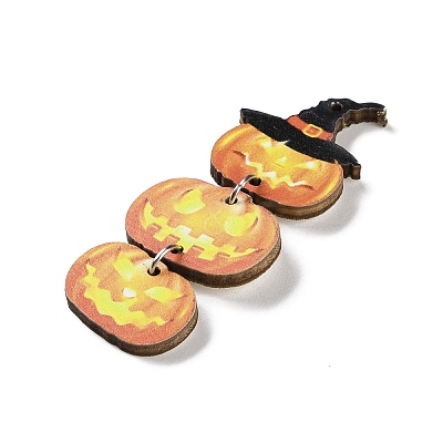 Halloween Theme Wood Big Pendants WOOD-Z004-09B-1
