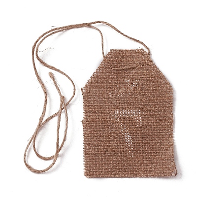 Hanging Linen Table Number Tags HJEW-WH0021-17-1