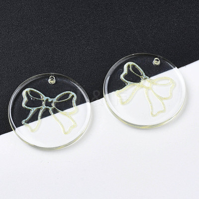 Transparent Resin Pendants RESI-N030-006B-1