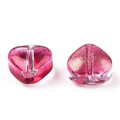 Transparent Spray Painted Glass Beads GLAA-R211-02-B07-1