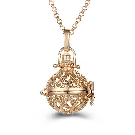 Hollow Alloy Cage Pendant Necklaces SW2952-4-1